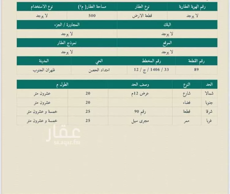 أرض للبيع في حي الأمل, مدينة ظهران الجنوب, منطقة عسير صورة 3