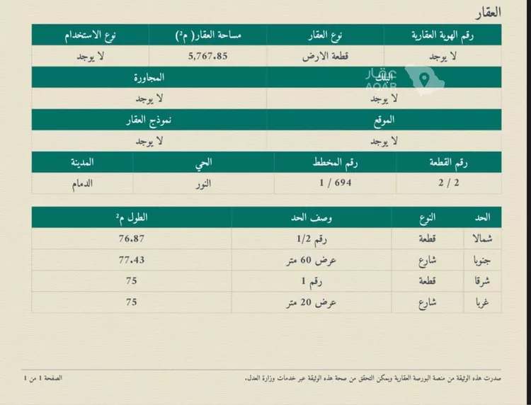 Land for Rent in Dammam An Nur