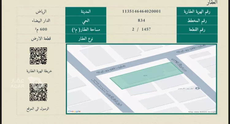 أرض للبيع في شارع عبيدالله الثقفي, حي الدار البيضاء, مدينة الرياض, منطقة الرياض صورة 2