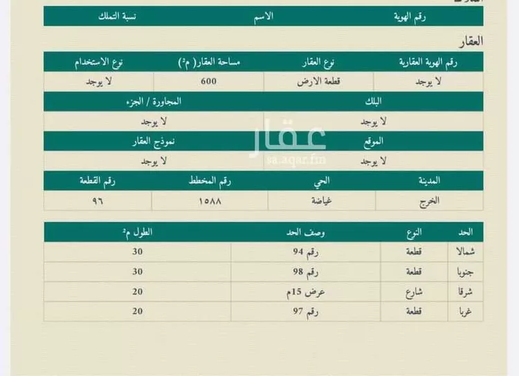أرض للبيع في شارع رضوان, حي غياضة, مدينة الخرج, منطقة الرياض