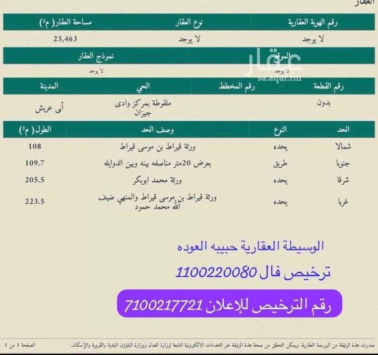 أرض للبيع في مدينة ملقوطه, منطقة جازان