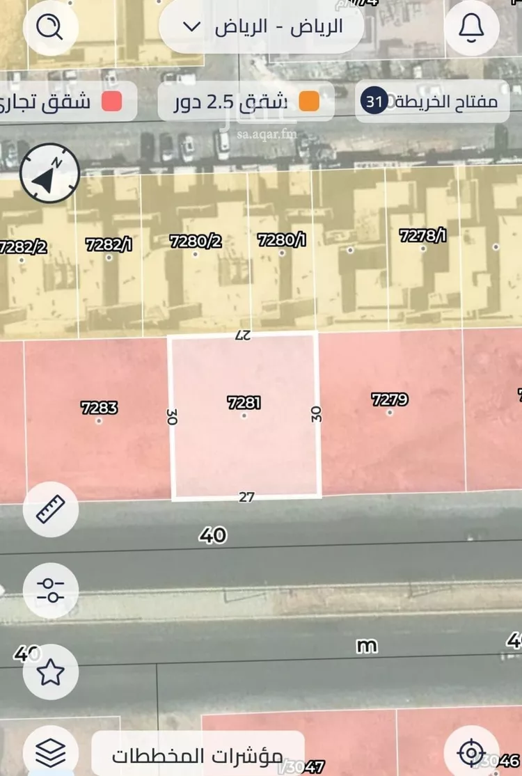 أرض للإيجار في شارع تقى الدين التميمى, حي المهدية, مدينة الرياض, منطقة الرياض صورة 2