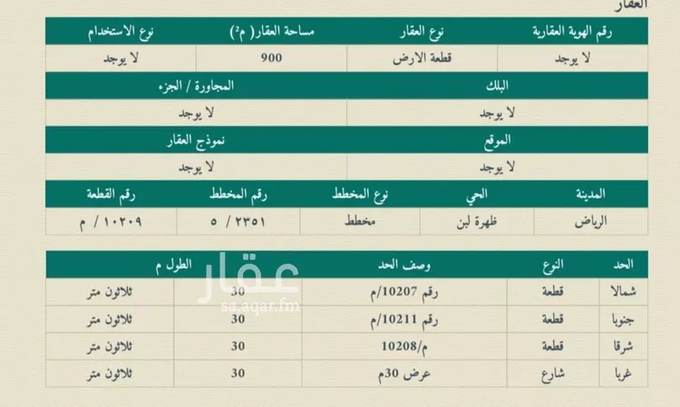 Land for Sale in Riyadh Dhahrat Laban صورة 2