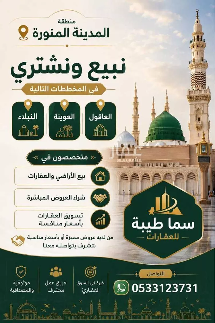 أرض للبيع في شارع طايع عبدالرحمن عابد الرشيدي, حي الخضراء, مدينة المدينة المنورة, منطقة المدينة المنورة صورة 3