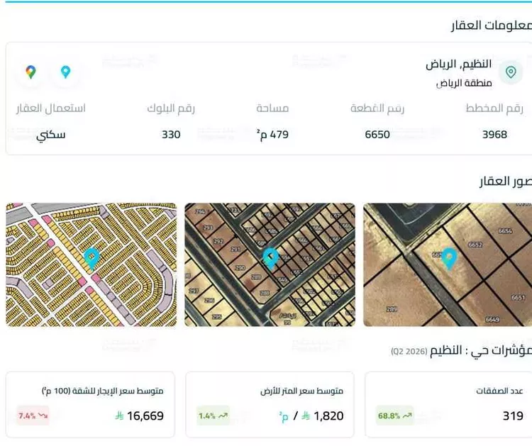 أرض للبيع في شارع 287 النظيم, حي النظيم, مدينة الرياض, منطقة الرياض 2