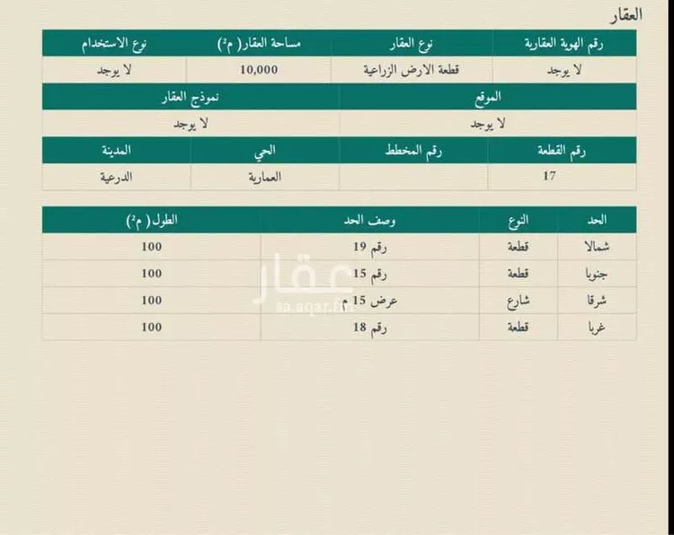 أرض للإيجار في شارع 6249111, مدينة العمارية, منطقة الرياض