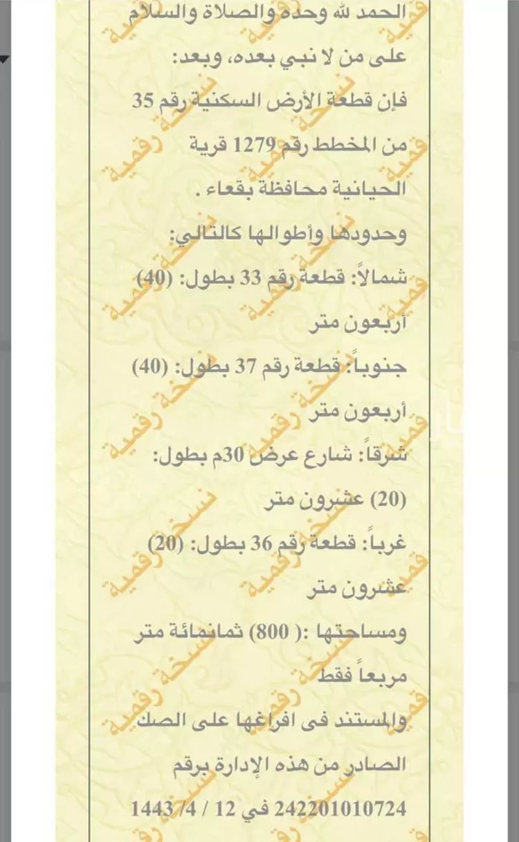 أرض للبيع في الحيانية ، بقعاء