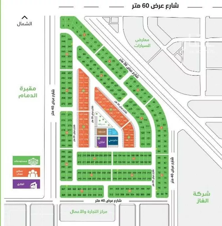 أرض للبيع في شارع يعقوب بن اوس, حي ضاحية الملك فهد, مدينة الدمام, المنطقة الشرقية صورة 2