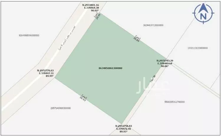 أرض للبيع في شارع اشبيليه 4 الفرعي ، حي قرطبة ، الجبيل ، الجبيل