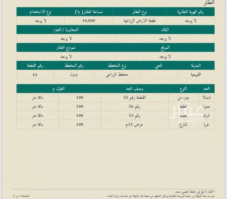أرض للبيع في شارع عبدالله ابن عباس ، تبراك ، القويعية