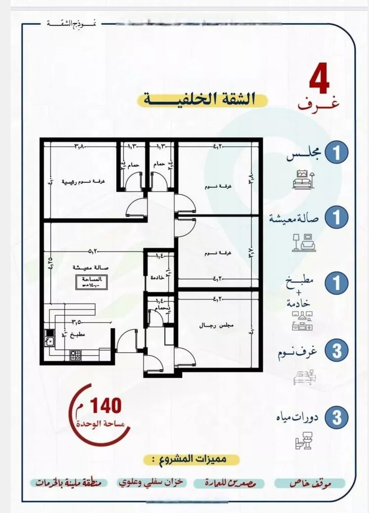 شقة للبيع في شارع نبهان الثمار, حي النزهة, مدينة جدة, منطقة مكة المكرمة صورة 5