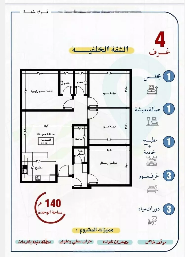 شقة للبيع في شارع عرابه ابن شماخ, حي النزهة, مدينة جدة, منطقة مكة المكرمة