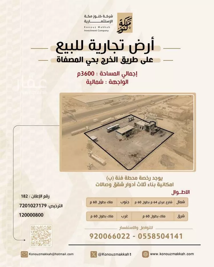 أرض للبيع في شارع طريق الخرج, حي المصفاة, مدينة الرياض, منطقة الرياض صورة 2