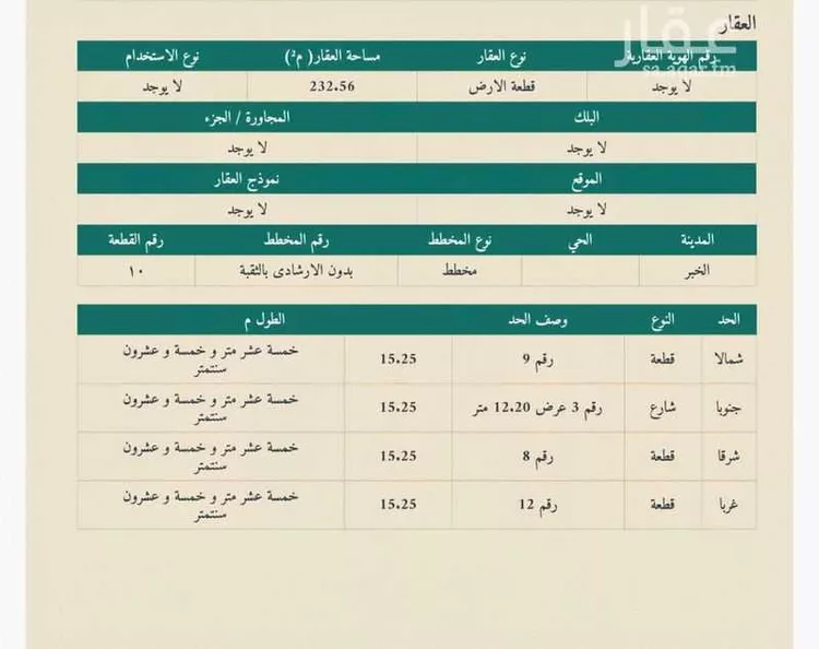 أرض للبيع في شارع الثالث, حي الثقبة, مدينة الخبر, المنطقة الشرقية