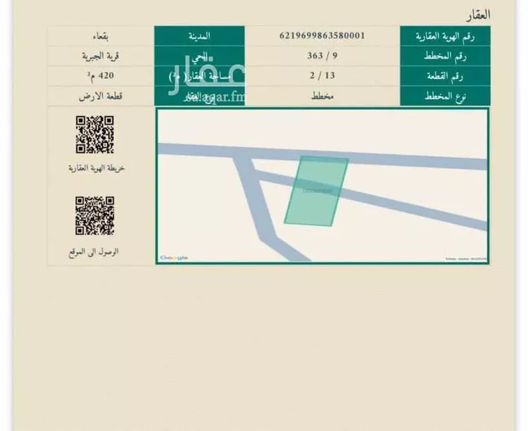أرض للبيع في شارع الحارث بن عقبة بن قابوس	رضي الله عنه, حي الجبرية, مدينة الجبريه, منطقة حائل