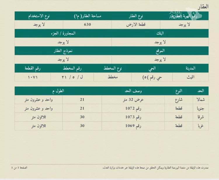 أرض للإيجار في شارع امامة بنت بشر ابن وقش, حي (حي رقم (5, مدينة الليث, منطقة مكة المكرمة