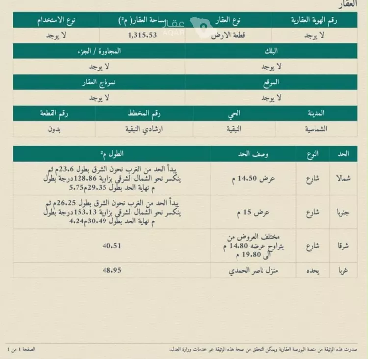 Land for Sale in Ash Shimasiyah As Sinaiyah
