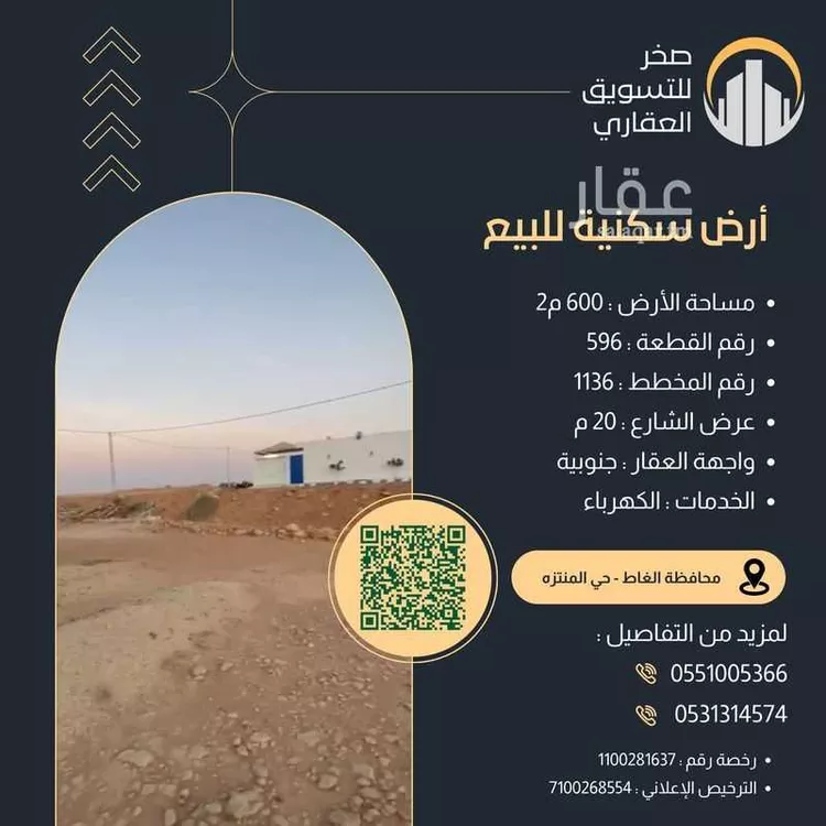 أرض للبيع في شارع ميمون الاقرن, حي المنتزة, مدينة الغاط, منطقة الرياض