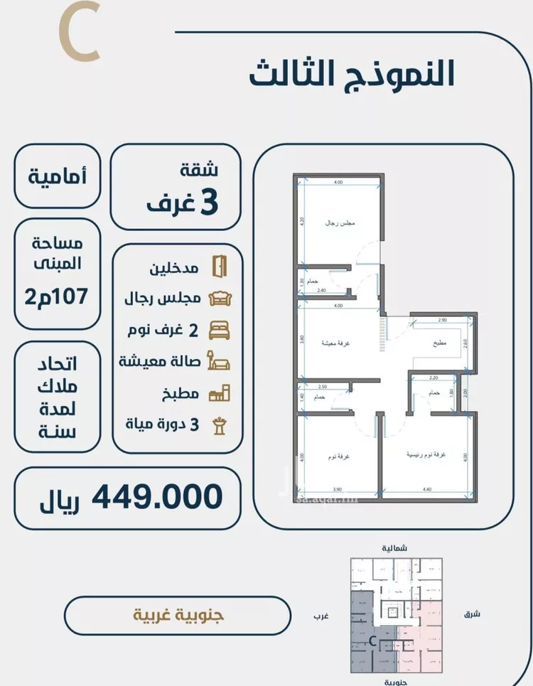 شقة للبيع في شارع ابو كبشه الانصاري, حي النعيم, مدينة جدة, منطقة مكة المكرمة صورة 4