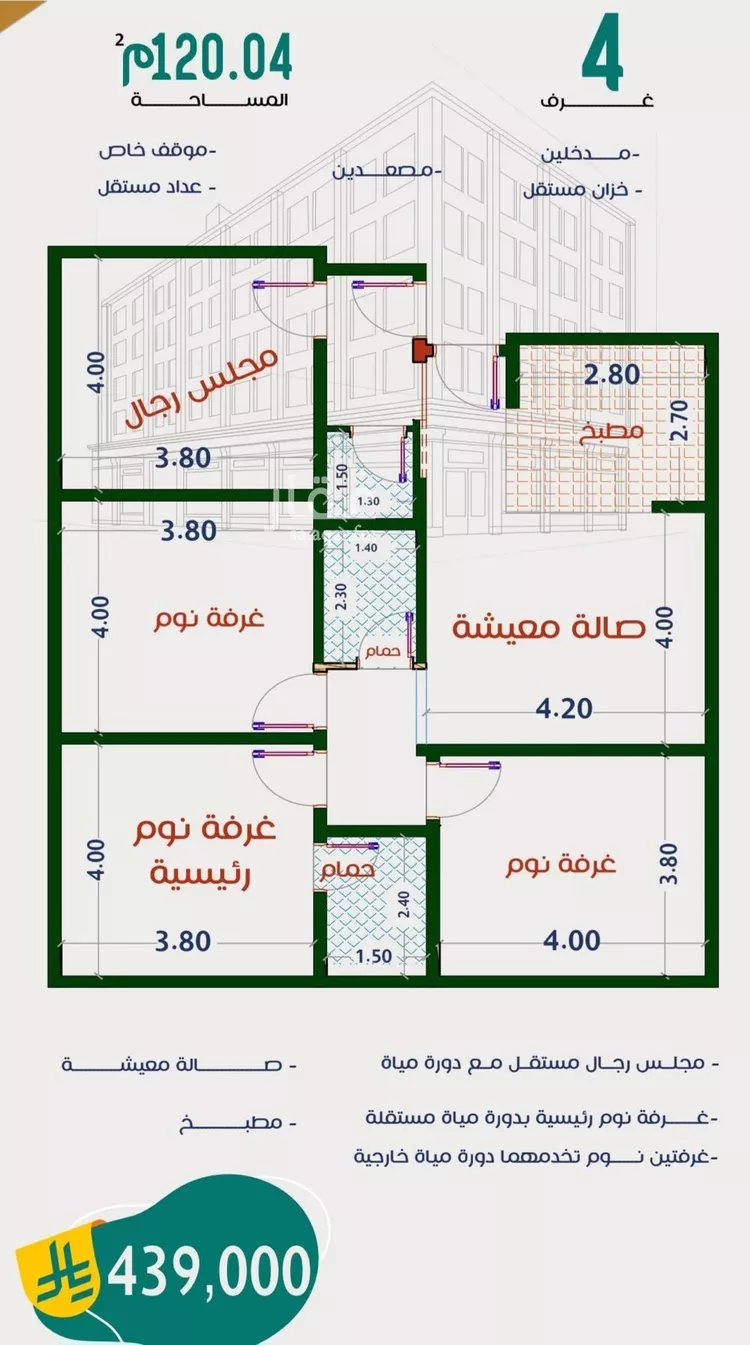 شقة للبيع في شارع عاصم ابن قيس, حي الربوة, مدينة جدة, منطقة مكة المكرمة صورة 5