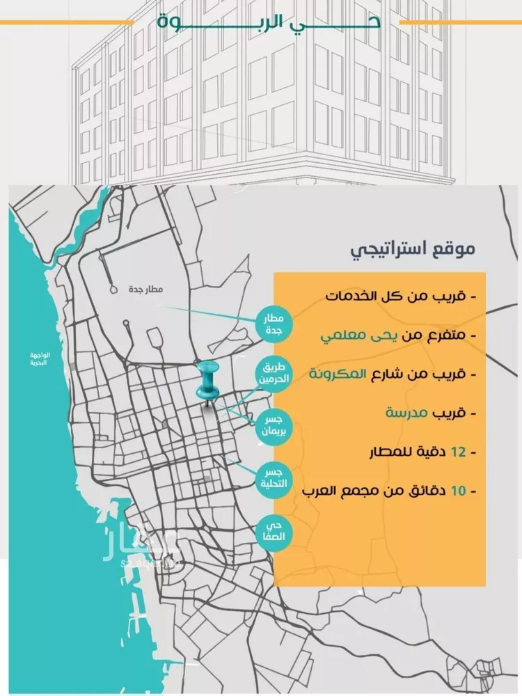 شقة للبيع في شارع عاصم ابن قيس, حي الربوة, مدينة جدة, منطقة مكة المكرمة صورة 4