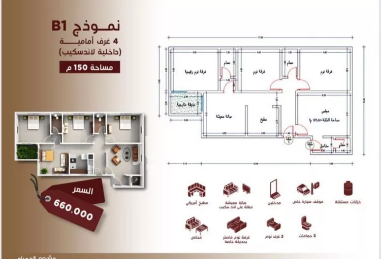 شقة للبيع في شارع ابن الرومي, حي الحمراء, مدينة جدة, منطقة مكة المكرمة