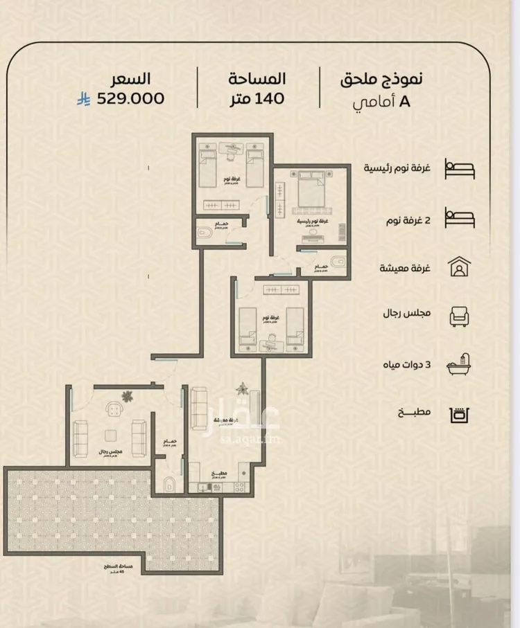 شقة للبيع في شارع عمر بن الحاجب, حي الريان, مدينة جدة, منطقة مكة المكرمة