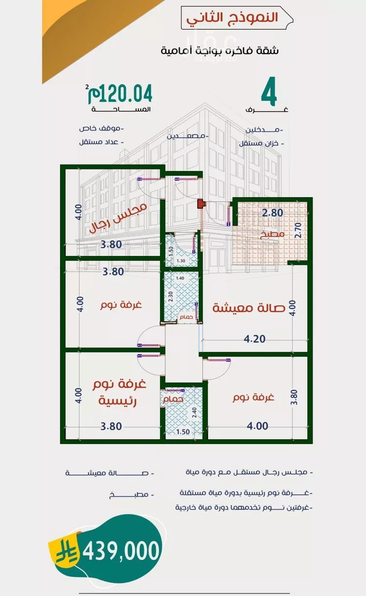 شقة للبيع في شارع عاصم ابن قيس, حي الربوة, مدينة جدة, منطقة مكة المكرمة صورة 3