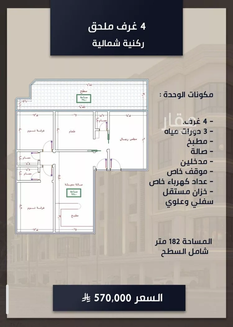 شقة للبيع في شارع الامير عبدالمجيد, حي الصواري, مدينة جدة, منطقة مكة المكرمة صورة 2