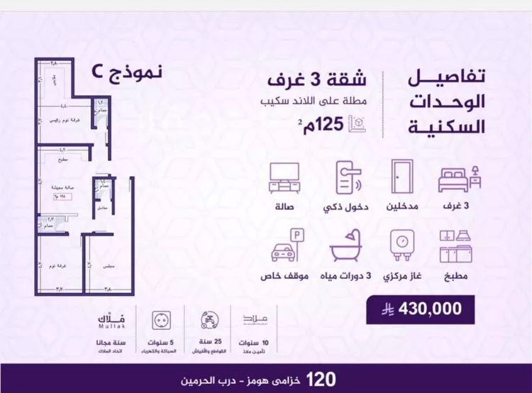 شقة للبيع في شارع احمد بن عيسى الرومي, حي الفيحاء, مدينة جدة, منطقة مكة المكرمة صورة 3