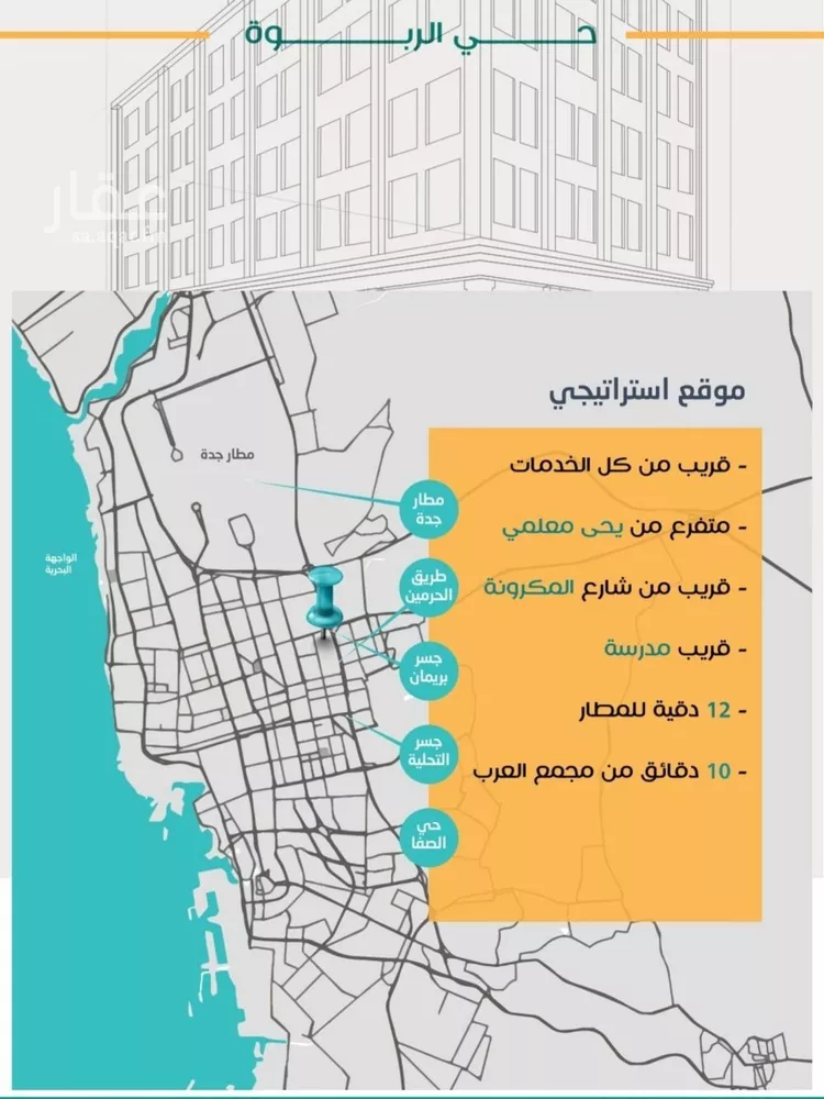 شقة للبيع في شارع عاصم ابن قيس, حي الربوة, مدينة جدة, منطقة مكة المكرمة صورة 4