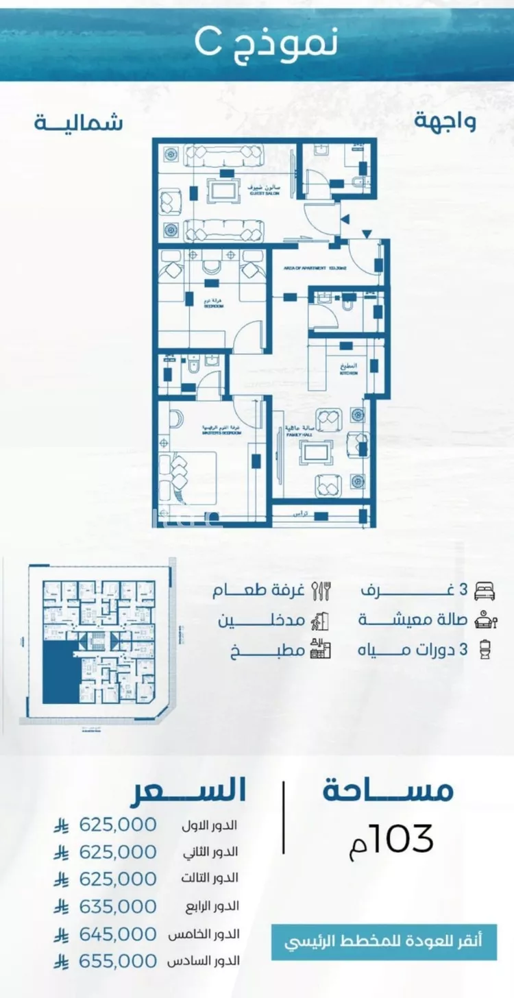 شقة للبيع في شارع الملك الصالح ايوب ابن الكامل, حي الرويس, مدينة جدة, منطقة مكة المكرمة صورة 4