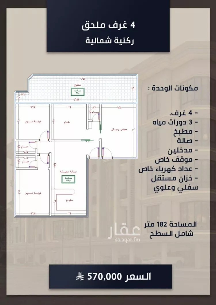 شقة للبيع في شارع الامير عبدالمجيد, حي الصواري, مدينة جدة, منطقة مكة المكرمة صورة 4