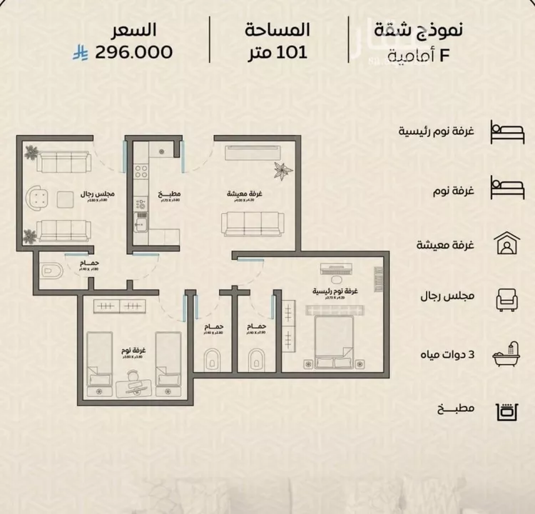 شقة للبيع في شارع عمر بن الحاجب, حي الريان, مدينة جدة, منطقة مكة المكرمة صورة 2