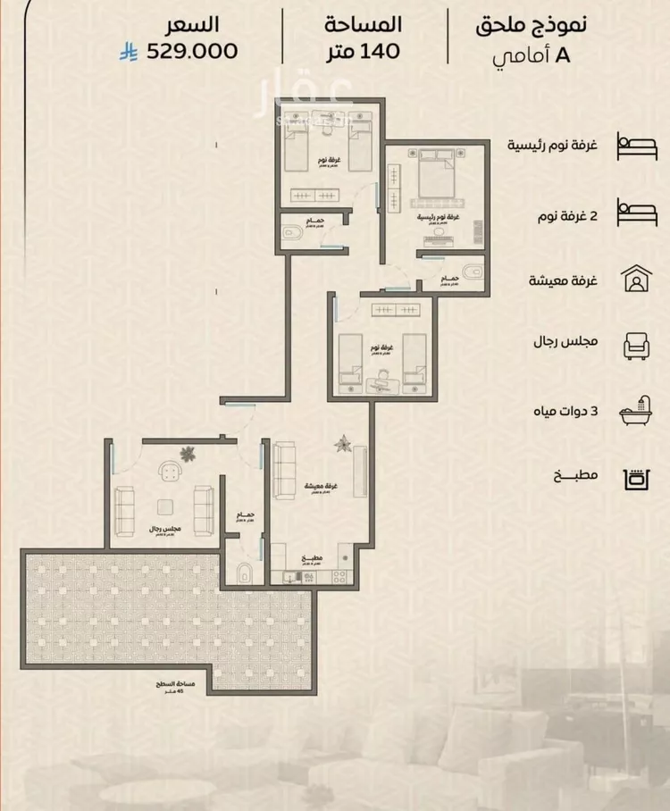 شقة للبيع في شارع عمر بن الحاجب, حي الريان, مدينة جدة, منطقة مكة المكرمة صورة 4