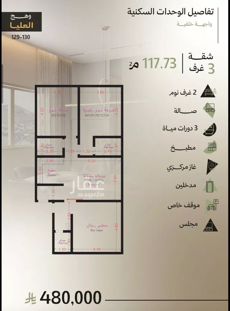 شقة للبيع في شارع احمد بن هشام, حي أبحر الجنوبية, مدينة جدة, منطقة مكة المكرمة صورة 2