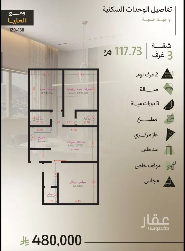 شقة للبيع في شارع احمد التميمي, حي أبحر الجنوبية, مدينة جدة, منطقة مكة المكرمة صورة 2