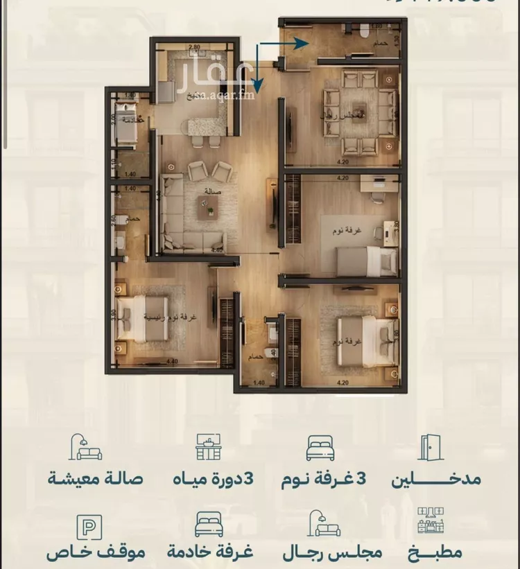 شقة للبيع في شارع صالح الرشيد, حي الياقوت, مدينة جدة, منطقة مكة المكرمة صورة 5
