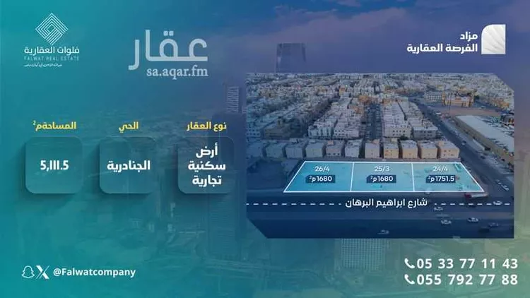أرض للبيع في شارع الشرق, حي الجنادرية, مدينة الرياض, منطقة الرياض صورة 2