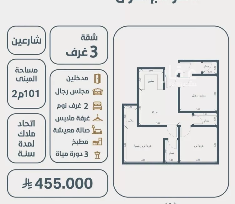 شقة للبيع في شارع ابو سفيان مدلوك, حي النعيم, مدينة جدة, منطقة مكة المكرمة صورة 5