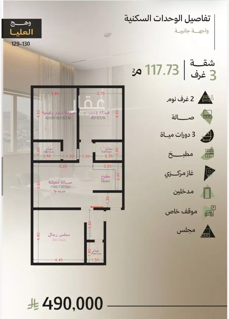 شقة للبيع في شارع الحسن السكري, حي أبحر الجنوبية, مدينة جدة, منطقة مكة المكرمة 2
