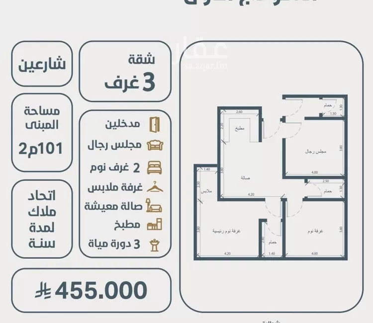 شقة للبيع في شارع حصين بن جندب, حي النعيم, مدينة جدة, منطقة مكة المكرمة صورة 3