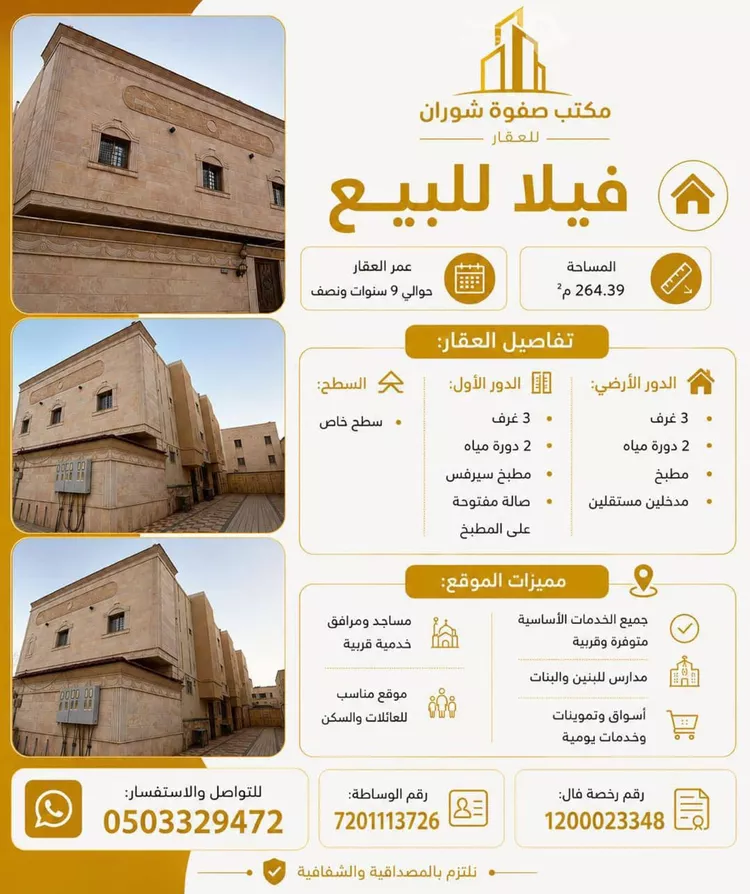 فيلا للبيع في شارع عبدالوهاب ابن عيسى الفارسي, حي الرانوناء, مدينة المدينة المنورة, منطقة المدينة المنورة 1 صورة