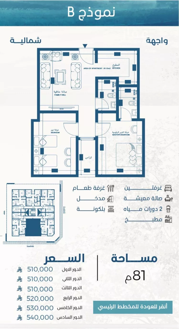 شقة للبيع في شارع طريق الكورنيش, حي الحمراء, مدينة جدة, منطقة مكة المكرمة صورة 2