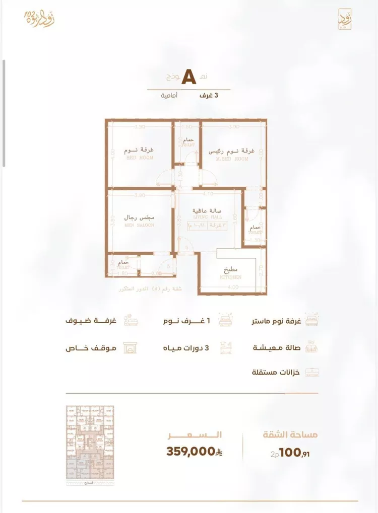 شقة للبيع في شارع رفاعه بن اوس, حي الربوة, مدينة جدة, منطقة مكة المكرمة صورة 2
