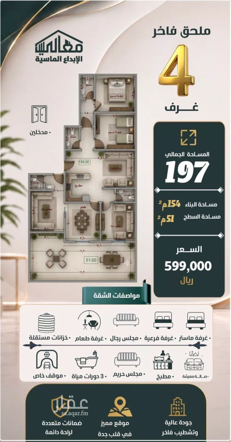 شقة للبيع في شارع حبيب بن الحارث, حي الصفاء, مدينة جدة, منطقة مكة المكرمة