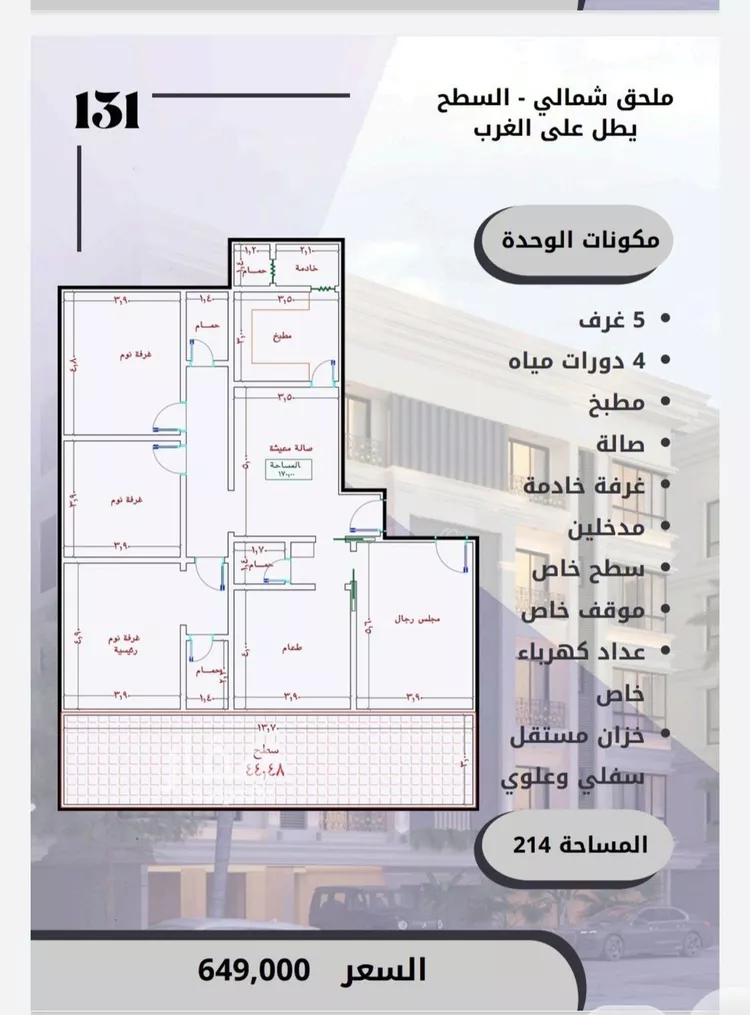 شقة للبيع في شارع الامير عبدالمجيد, حي الصواري, مدينة جدة, منطقة مكة المكرمة صورة 2