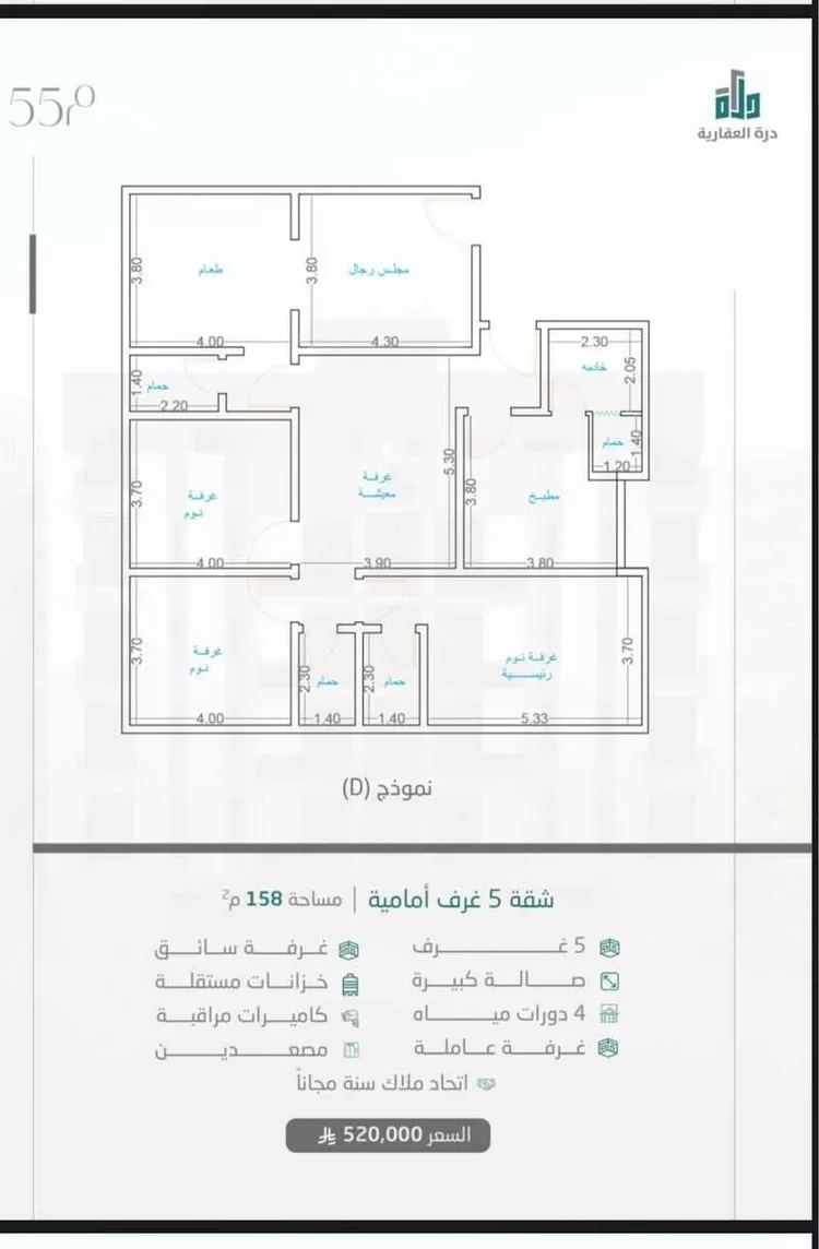 شقة للبيع في شارع النبأ, حي الشرقية, مدينة جدة, منطقة مكة المكرمة صورة 5