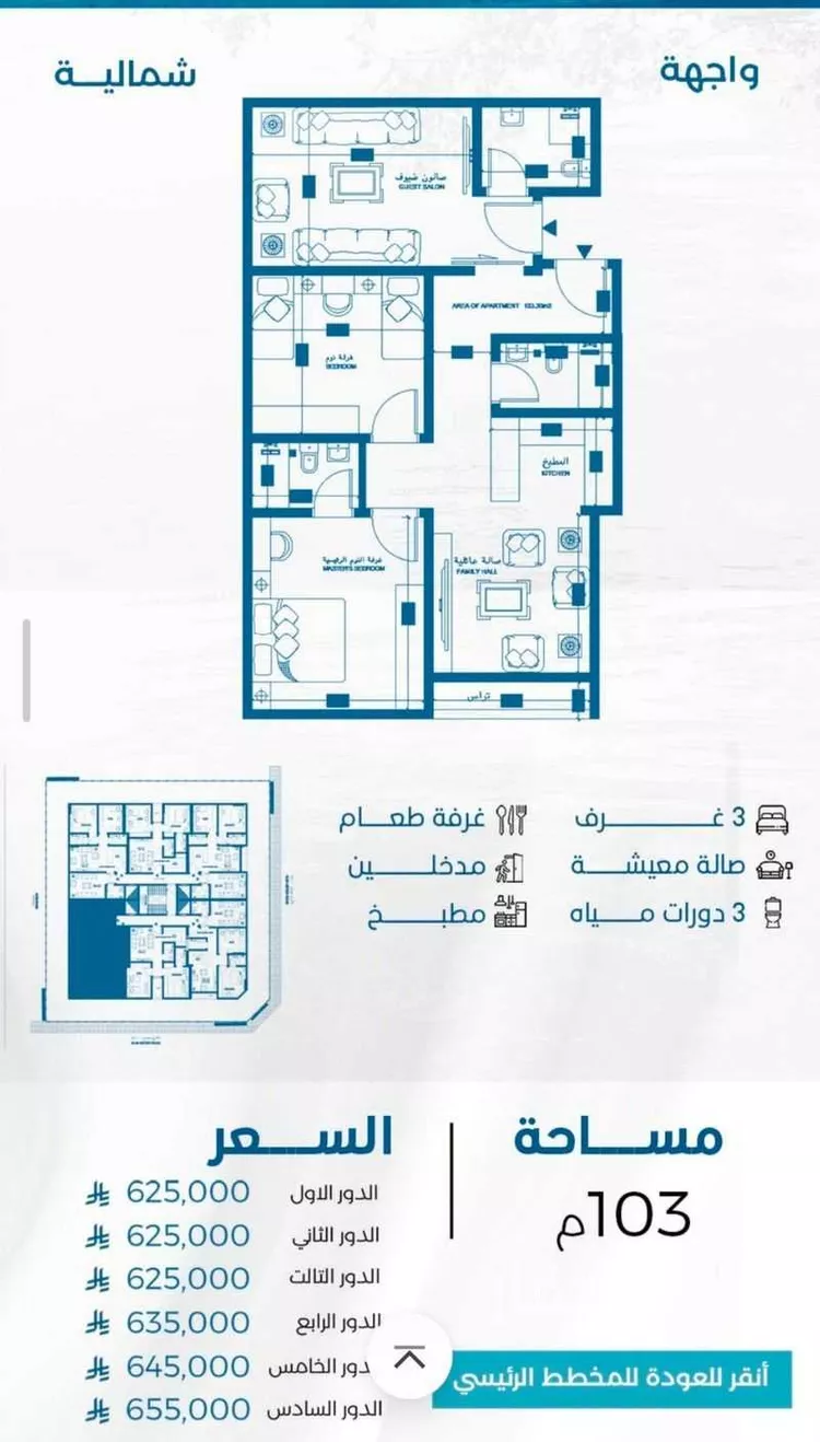 شقة للبيع في شارع الملك الصالح ايوب ابن الكامل, حي الرويس, مدينة جدة, منطقة مكة المكرمة صورة 4