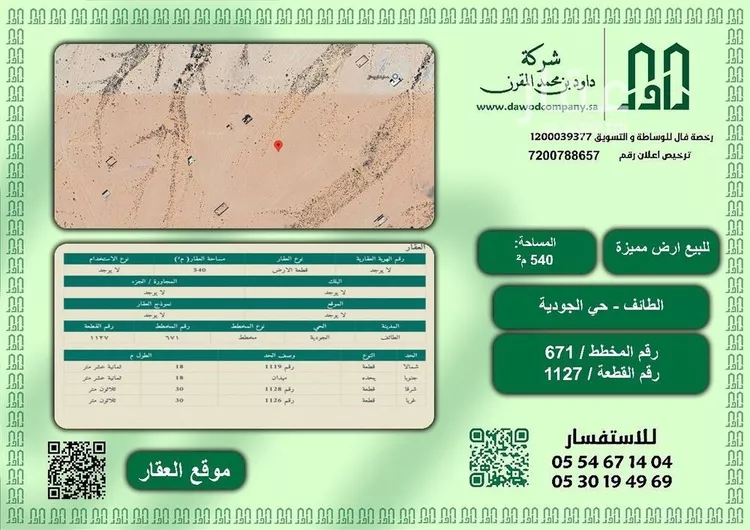 أرض للبيع في شارع بدون, حي الجودية, مدينة الطائف, منطقة مكة المكرمة